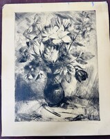 Bordás Ferenc - Csendélet - Rézkarc