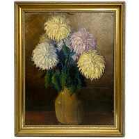 Murin Vilmos (1891-1952) Krizantémok barna vázában /számlát adunk/