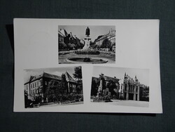 Képeslap,Szekszárd,Garay tér,szobor,városháza,gimnázium,látkép,részlet, 1950-