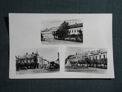 Képeslap,Szekszárd,Garay tér,tanácsháza,szálló látkép,részlet, 1957-