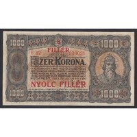 Magyarország,1000 korona/8 fillér 1923 F