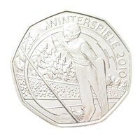 Ausztria,5 euro 2010 - Vancouver Téli Olimpia - Síugrás aUNC+ ezüst 10g800