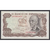 Spanyolország,100 pesetas 1970 EF+