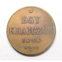 Magyarország,1 krajcár 1848 EF+ réz