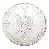 Németország,1 tallér 1861 A - Vilmos császár és Augusta koronázása EF+ ezüst 18.52g900