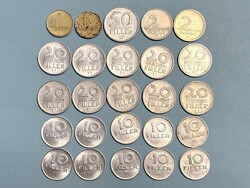 Magyar Népköztársaság 25 db 10 fillér 20 fillér 50 fillér 1 2 forint 1973-2001