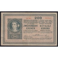 Magyarország,200 kronen/korona 1918 - ALACSONY SORSZÁM EF