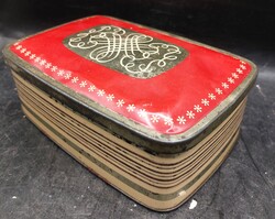 Vintage réz cukorkás fémdoboz, 12 x 18 cm-es. 4124b