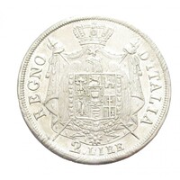 Olaszország,2 lire 1809 M EF+ ezüst 10g900