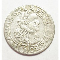 Ausztria,II. Ferdinánd 3 krajcár 1626 - Breslau VF+ ezüst 1.45g