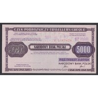 Lengyelország,5000 zlotych 1990 - Utazási csekk aUNC+