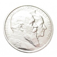 Németország,2 mark 1906 - Frigyes és Lujza aranylakodalma - Baden EF+ ezüst 11.111g900