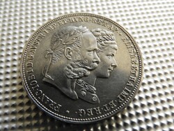 1879 florin 2 forint gulden ezüstlakodalom pazar hamvas patinás gyűjteményi darab ! (KPF)