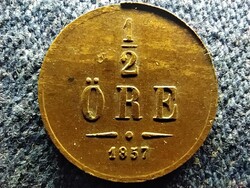 Svédország I. Oszkár (1844-1859) 1/2 Öre 1857