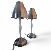 Csodaszép kecses alakú rozsdamentes acél vintage 90-es évekbeli Ikea lámpa pár AFTONSTUND