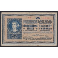 Magyarország,25 kronen/korona 1918 - 1000 sorozat F