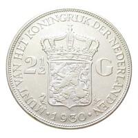 Hollandia,2 1/2 gulden 1930 EF ezüst 25g720