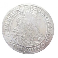 Ausztria,I. Lipót XV krajcár 1663 GH - Breslau - Szilézia VF+ ezüst 5.65g