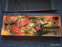 Karácsonyfa izzósor, fényfüzér, eredeti dobozában, csipeszes gyertya