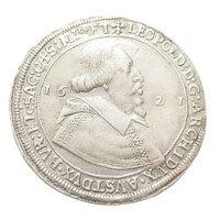 Ausztria,V. Lipót osztrák főherceg 1 tallér 1621 - Felső-Elzász EF ezüst 28.50g