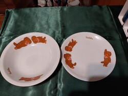 EXTREMELY RARE ALFÖLDI MONCSICSIS CHILDREN'S PLATES PERSONALIZED TO ZSOLTIKA