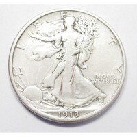 USA,walking liberty half dollar 1918 VF ezüst 12.50g900