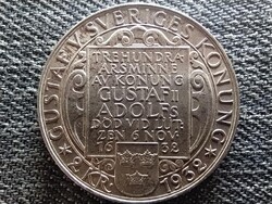 Svédország 300 éve halt meg II. Gusztáv Adolf .800 ezüst 2 Korona 1932 G