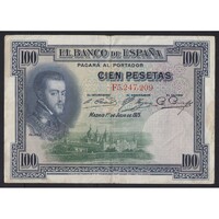 Spanyolország,100 pesetas 1925 VF