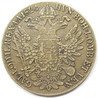 Magyarország,I. Ferenc 1 tallér 1824 B - öntött bronz próba EF bronz