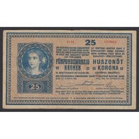 Magyarország,25 korona 1918 - 1000 sorozat VF