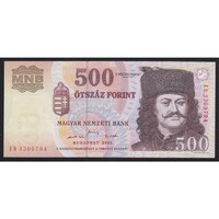 Magyarország,500 forint 2001 EB UNC