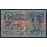 Magyarország,20 kronen/korona 1919 - Zsombolya járás közjegyzője F