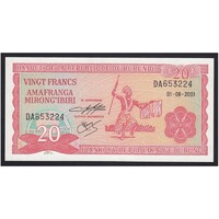 Burundi,20 francs 2001 UNC
