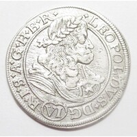 Ausztria,I. Lipót 6 krajcár 1676 SHS - Breslau EF+ ezüst 3g