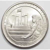 USA,quarter dollar 2019 P - American Memorial Park aUNC+ réz