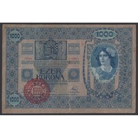 Magyarország,1000 kronen/korona 1920 - Magyarország felülbélyegzés F-