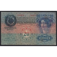 Szerbia,20 kronen/korona 1919 - Román állami/Szerb-Horvát-Szlovén állami felülbélyegzés Zágráb F