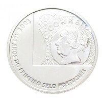 Portugália,5 euro 2003 - Első portugál bélyeg kiadása aUNC+ ezüst 14g500