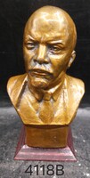 Lenin réz büsztje, 14 cm-es magasságú régi alkotás 4118b