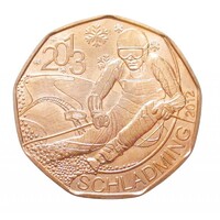 Ausztria,5 euro 2013 - Schladming-i alpesisí-világbajnokság aUNC+ réz