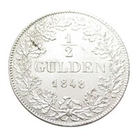 Németország,1/2 gulden 1848 - Württemberg EF ezüst 5.290g900