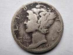 USA Mercury Dime .900 Ezüst 1 Dime 1941