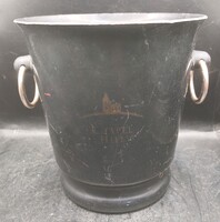 Jégtartó vödör rézből, koraki XX. század, francia, 20x20 cm-es. 4122b