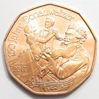 Ausztria,5 euro 2017 - Duna-keringő aUNC+ réz