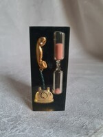 Retro arany telefonos 3 perces homokóra  1980 as évek kedvelt használati és dísztárgya