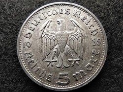 Németország Paul Von Hindenburg .900 ezüst 5 birodalmi márka 1935 G