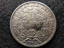 Németország II. Vilmos (1888-1918) .900 Ezüst 1 Márka 1914 A