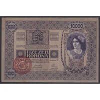 Magyarország,10000 kronen/korona 1920 - Magyarország felülbélyegzés VF+