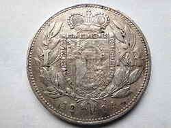 Liechtenstein II. János herceg (1858-1929) .835 Ezüst 1 korona 1904