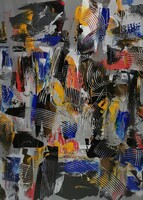 Baján Ildikó festmény 50 x 70 cm. Modern jazz.